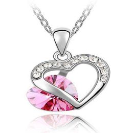 swarovski bridal NZ - Bridal Jewelry Heart Pendant Crystal Necklace For Women make with Swarovski Elements Crystal Necklace Pendants Fashion Jewelry 3262075