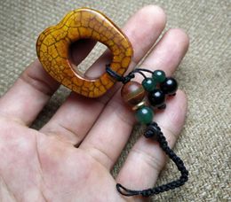 Keychains Handmade Key Chain Gift Cow Bone Pendant Ring Featured Tibetan Car Enek22