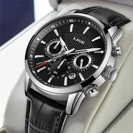 LIGE Fashion Mens Watches Top Brand Luxury Business Watch Man Sport Quartz Chronograph Waterproof Wristwatch Male Reloj Hombre 220530