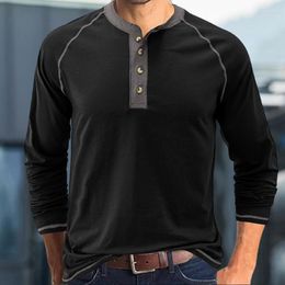 Men's T Shirts Men's V-Neck Shirt T-shirt Fashion Vintage Slim Long Sleeve Top Casual Breathable Viking Front Lace Up Man