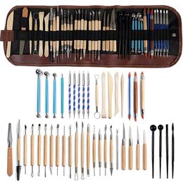 43PCS/Set Pottery Clay Sculpting Tools Double Sided Ceramic Clay Carving Tool for Shaping Embossing Modelling XBJK2207