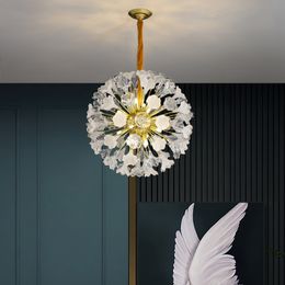 American Romantic Flower Pendant Lamps European Artistic Modern Pendant Lights Fixture French Elegant Bedroom Living Room Restaurant Home Indoor Lighting