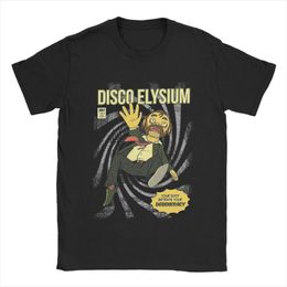 Men's T-Shirts Piece Of Cake Men Women T Shirt Disco Elysium RPG Game Vintage Tees Short Sleeve O Neck Cotton Printed ClothingMen's