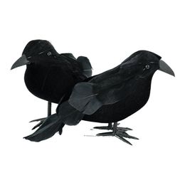 black ravens UK - Party Decoration 1 2Pcs Black Simulation Crow Fake Bird Raven Artificial Animal Model Props For Halloween Festival Bar Home Yard