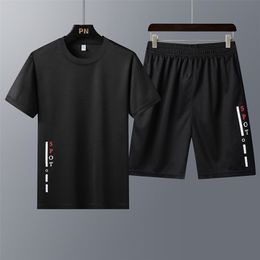 Men s Sportswear Clothing Summer Suit Sports Short sleeved T shirt Shorts Tracksuit Men Sweat Pants Ropa De Hombre 220708