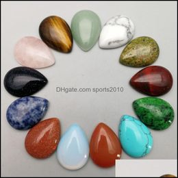 Arts And Crafts Arts Gifts Home Garden Natural Stone Waterdrop Cabochon Beads Rose Quartz Turquoise Stones For Reiki Heali Dhd6K