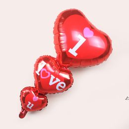 I Love You Heart Aluminium Foil Balloons Party Decoration Wedding Anniversary Valentine Birthday Party Helium Balloon Decorations BBB14788