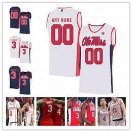 XflspCustom NCAA Men Ole Miss Rebels Jerseys Basketball BLAKE HINSON DEVONTAE SHULER KHADIM SY BREEIN TYREE KJ BUFFEN WILLIAMS Stitched