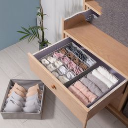 Clothing & Wardrobe Underwear Storage Box Fabric Household Drawer Type Panty Storages Boxes Bra Socks 3 in 1 Organiser ZL0826