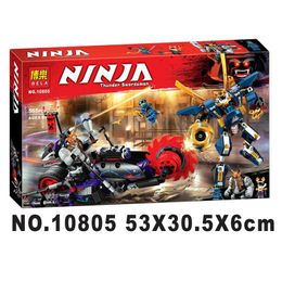 565pcs 10805 Ninja Killow против Samurai X Mecha Model Blocks Blocks Кирпичи с фигурами игрушки Diy Дети подарки на день рождения 2426