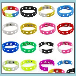 Charm Bracelets Jewellery Soft Sile Sports Bracelet Wristband 18/21Cm Fit Shoe Croc Buckle Accessory Kid Party Gift Fashion For Men Women