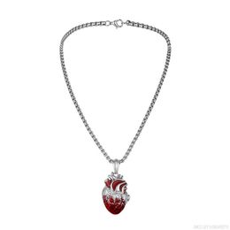 Pendant Necklaces Human Heart Organ Necklace Antique Luminous Link Chain Box Party Women Men Clavicle Jewellery DropPendant