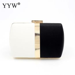 Small Black And White Wedding Clutch For Women Evening Bag Crossbody Bag Wedding Bridal Purse Cocktail Party Prom Pochette Femme 201124