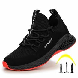 High Quality Safety PunctureProof AntiSmashing Work Boots Breathable Lightweight Steel Toe Shoes for Men Y200915