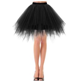 Short Petticoat Tulle Skirts Womens Elastic Stretchy Layers Summer Adult Tutu Skirt Underskirt
