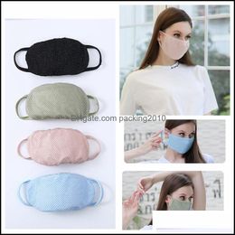 Designer Masks Housekee Organisation Home Garden Ll Women Face Mask Mesh Breathing Faces Er Summer Sunscreen Reusable Washa Dhn9P