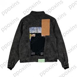 Fashion designer Men's Jacket Tiktok New Denim Worn and Damaged Can Be Pasted with High-end Contrast Fashion Jackets for Men Coat Windbreakers
