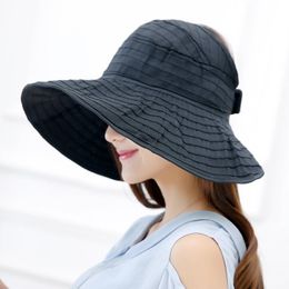 Wide Brim Hats Women Packable Crushable Roll Up Sun Visor Beach Hat Large Summer Ladies Vacation Empty Top CapsWide