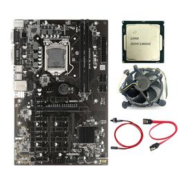 Motherboards BTC Mining Motherboard With G3900 CPU Cooling Fan Switch Cable SATA 12 PCI-E Slot LGA1151 DDR4 RAM SATA3.0Motherboards