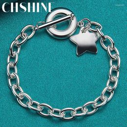 Link Chain 925 Sterling Silver Star Bracelet Charm OT For Women Wedding Fashion Party JewelryLink Lars22