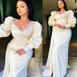 Plus Size Arabic Aso Ebi Champagne Mermaid Sexy Prom Dresses Lace Beaded Evening Formal Party Second Reception Birthday Engagement Gowns Dress Zj255 407