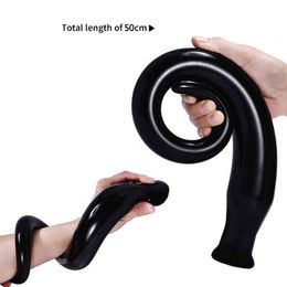 Nxy Anal Toys 50cm Big Long Vagina Dick Butt Plug Anal Dildo Anus Masturbator Dilator Prostate Massager Erotic Sex Toys for Men Woman Gay 220506