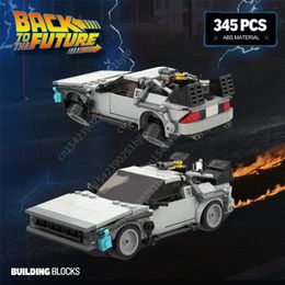 Moc Technical Car Back To The Futured Time Machine Supercar Building Block Dyloren High Tech Speed Champion Bricks Education Toy 220715