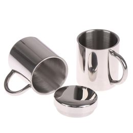 Mugs Double Wall Stainless Steel Coffee Mug With Lid Portable Cup Travel Tumbler Office Water High QualityMugs