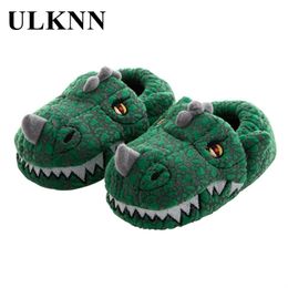 ULKNN Winter Kids Slippers Cartoon Pink Lovely Platform Home Slippers Warm Thicken Indoor Children Shoes 201023