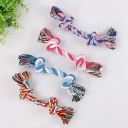 teething chews UK - Pet Chew Toy Dog Cat Molar Rope Dogs Cats Double Knot Cotton Ropes Toys Puppy Teething Toys Pets Resistance Bite Supplies BH7223 TYJ