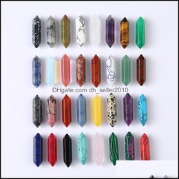 Stone 8X32Mm Custom Carved Decoration Hexagon Prism Pillar Statue Natural Quartz Crystal Crafts For Jewellery M Dhseller2010 Dhfmh