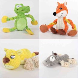 Corduroy Dog Plush Toys For Small Large Dogs Animal Fox Dinosaur Donkey Shape Pet Puppy Bite Pets Accessories Supplies J220704