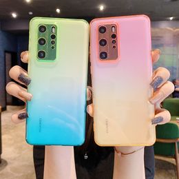 Luxury Square Gradient Silicone Soft Cases For Huawei Honour 50 SE 30 20 Pro 30S 20S 9X X10 Clear Ultra Thin Back Full Cover Shell