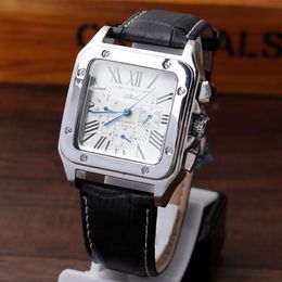 Wristwatches Mens Business Automatic Mechanical Self-Winding Calendar Display Roman Number Dial Analogue Black Leather Strap Wrist Watches Men