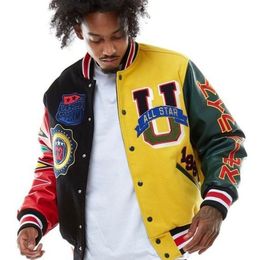 Womens baseball uniform Europe and the United States hiphop printing fashion personality trend couple jacket ins 220801