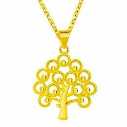 Fashion Creative Gold Plated Clover Necklace Brass Gold Plated Fashion Clover Pendant Necklace Tree of Life Pendants Necklaces