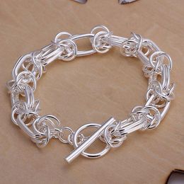 Link Chain Christmas Gift Silver Plated Fashion Jewellery Large Faucet Bracelets&bangle Wholesale SMTH025Link