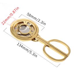 factory supply Windmill Round Stainless Steel Cigar Scissors Sharp Cigar Cutter Double Edge Cuban Punch