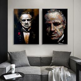 Godfather Modern Canvas Paintings Art Posters and Prints Godfather Abstract Canvas on the Wall Nordic Art Pictures Home Decor