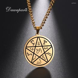 Pendant Necklaces Dawapara Success And Wealth Talisman Pentagram Supernatural Wicca Pagan Pentacle Amulet Necklace Stainless SteelPendant Go