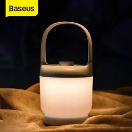 Baseus Dimmable LED Night Light Portable USB Rechargeable Lamp Reading Night Light LED Table Lamp for Children Bedside Outdoor 201028