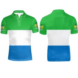 Sierra Leone Youth Student DIY Free Custom Made Name Number National Flag Leonean College Print P o Text Polo Shirt 220614