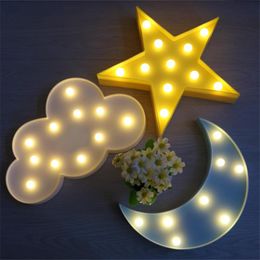 Night Lights Creative LED Lovely Star Moon Cloud Lamp Kids Gift Toy Baby Children Bedroom Decoration Wall Light Indoor LightingNightNight