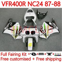 Body Kit For HONDA RVF400R VFR400 R NC24 V4 VFR400R 87-88 Bodywork 132No.12 RVF VFR 400 RVF400 R 400RR 87 88 VFR400RR VFR 400R 1987 1988 Motorcycle Fairing hannspree