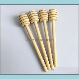 Other Dinnerware Kitchen Dining Bar Home Garden 8Cm Mini Wooden Honey Stick Dippers Party Supply Spoon Hon Dhkrw