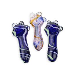 Latest Colorful Pyrex Thick Glass Pipes Dry Herb Tobacco Filter Smoking Handpipe Handmade Portable Innovative Design Hand Art Tube High Quality DHL Free