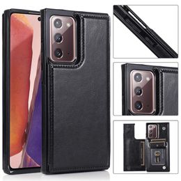 Business PU Leather Phone Cases For Samsung Galaxy A50 A70 S8 S9 S10 S20 Plus Note 20 8 9 10 Pro 20 Ultra Wallet Card Slot Cover