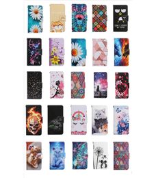 Flower Leather Wallet Cases For Samsung Galaxy A13 4G A73 5G A23 5G Redmi Note 11 Pro 10C Fashion Cat Skull Leopard Wolf Animal Stylish Card Slot Holder Flip Cover Pouch