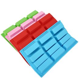 Baking tools 12 Holes Cake Fondant Chocolate Soap Mould Rectangle Shaped Silicone Mould Biscuit Cookie Baking Pan Kitchen Bakeware Accessories 20220425 D3