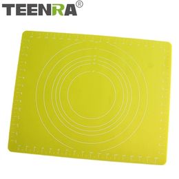 TEENRA 2MM Kneading Silicone Dough Mat non stick silicone mat rolling dough liner baking pizza Large Size pastry tool Y200612